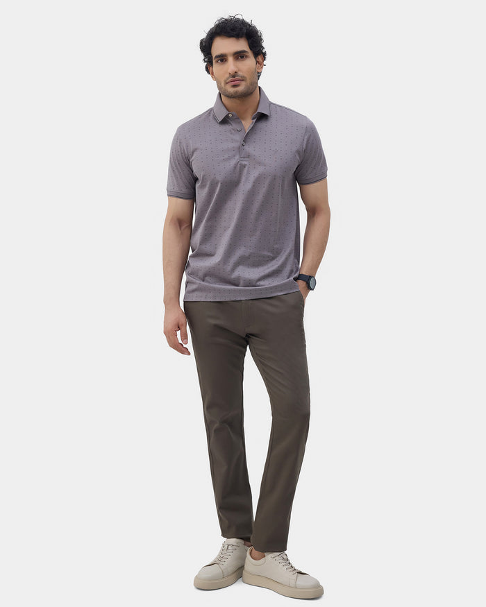 Front Gray Printed Polo - Kima