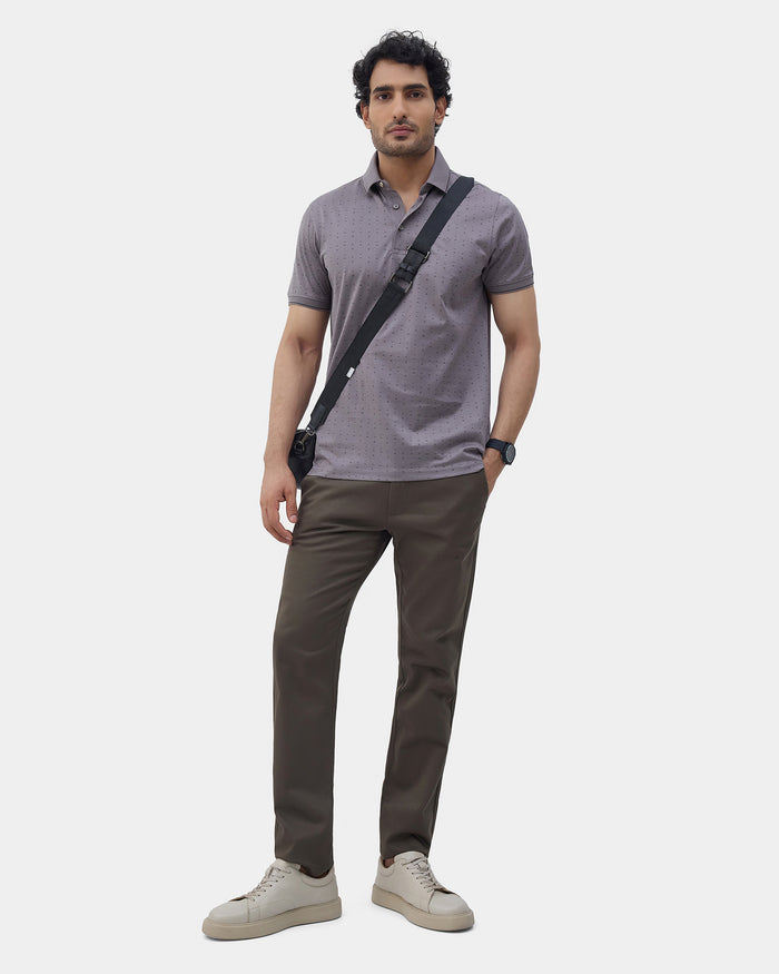 Front Gray Printed Polo - Kima