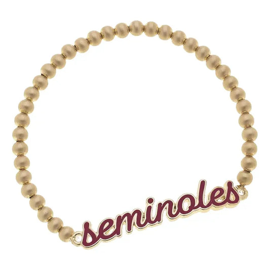 FSU Enamel Script Stretch Bracelet
