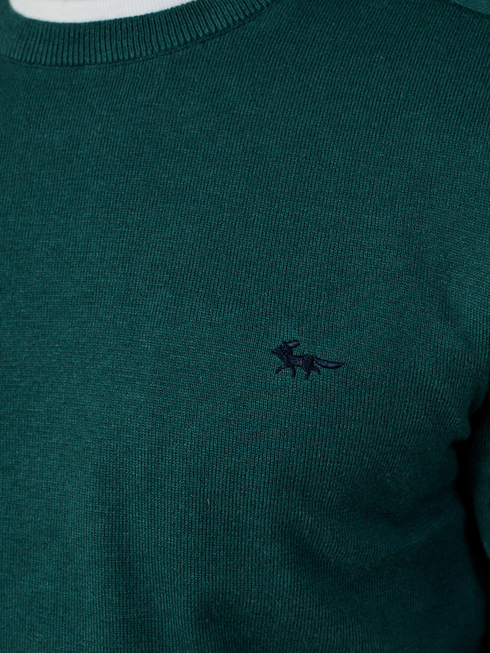 Aubin Green Fulney Cotton Cashmere Crew | Crew Neck