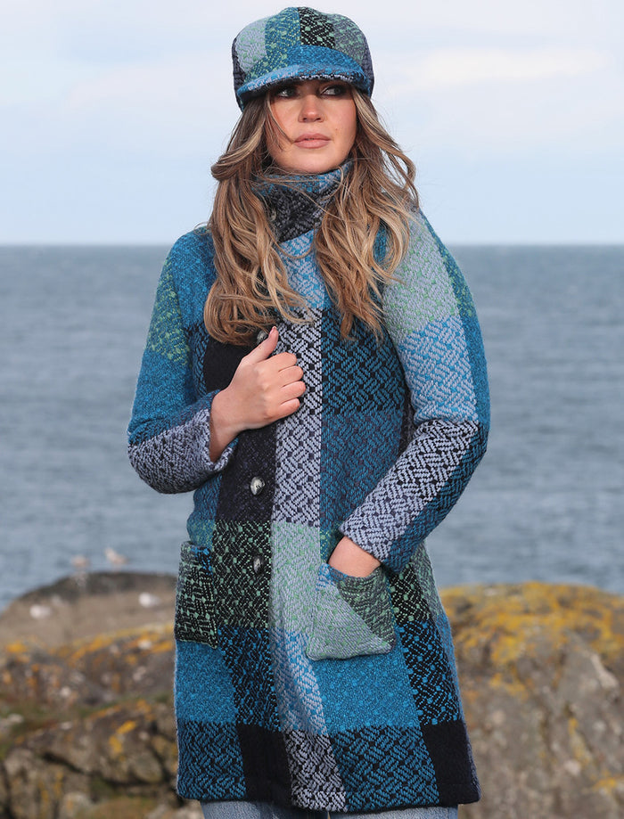Gemma Tweed Coat - Tara Blue #color_tara-blue
