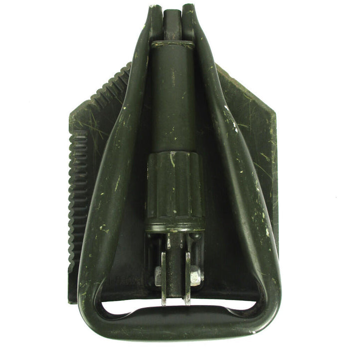 German Tri-Fold Shovel & Flecktarn Cover - German Army Surplus - Entrenching Tools