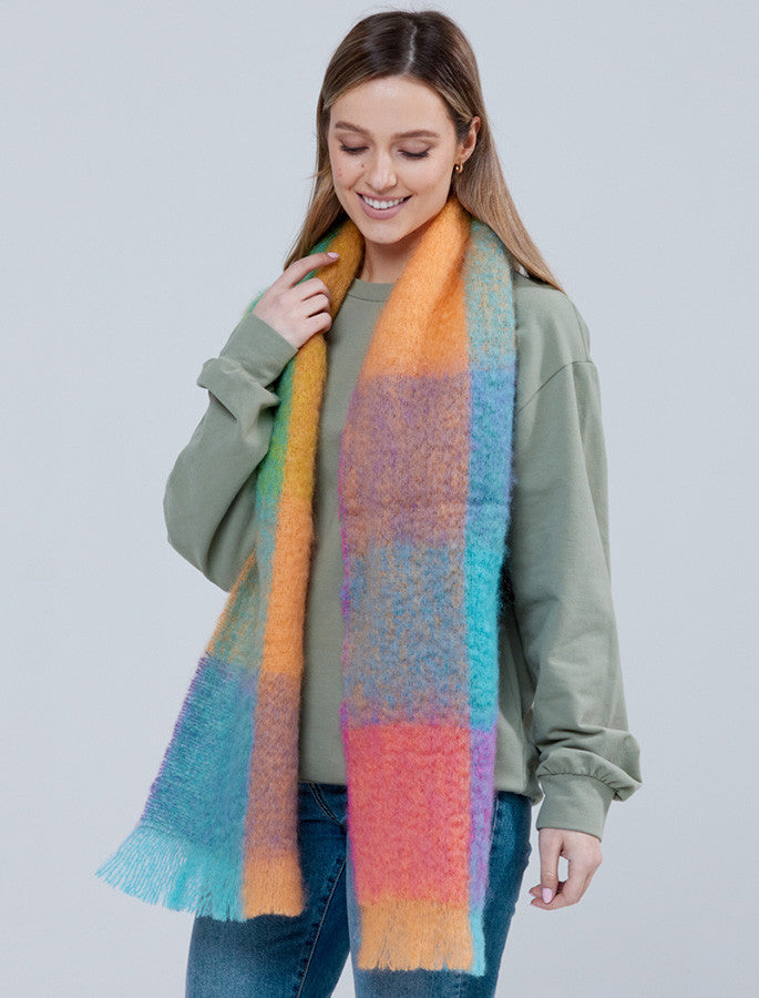 Giant Mohair Scarf - Turk Orange Block #color_turk-orange-block