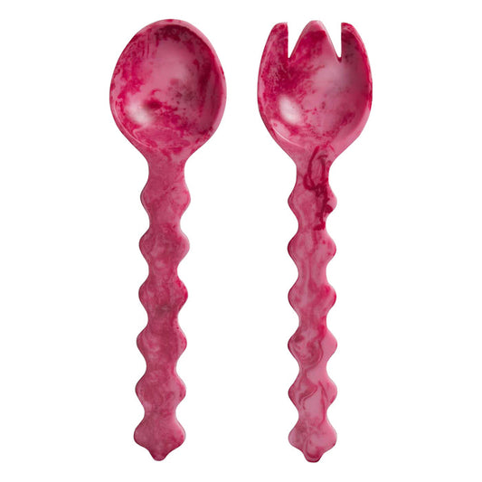 Gisele Salad Servers - Crimson
