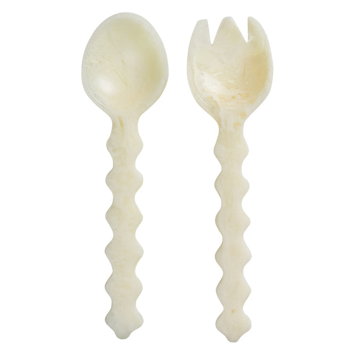 Gisele Salad Servers - Pearl