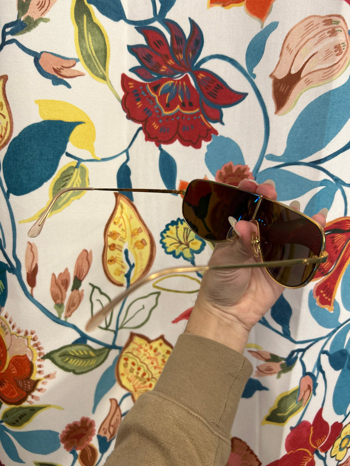 Gold Lightweight Metal Shades with Tinted Lense