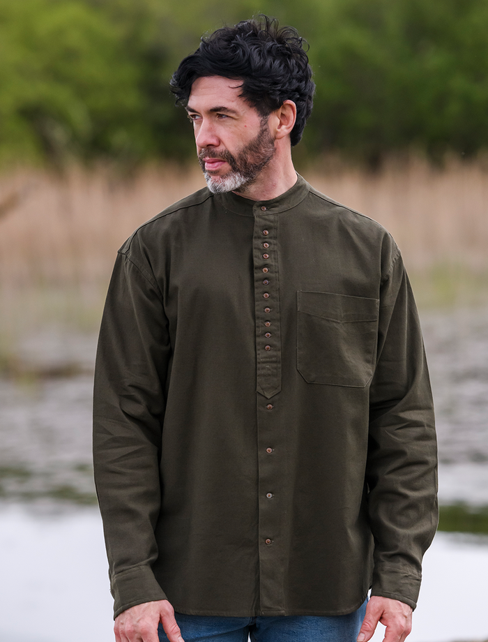 Grandfather Shirt - Army Green #color_army-green