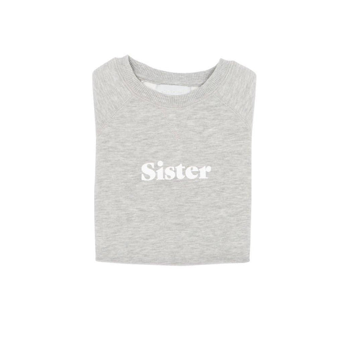 Grey Marl 'Sister' Sweatshirt - Wee Bee Baby Boutique