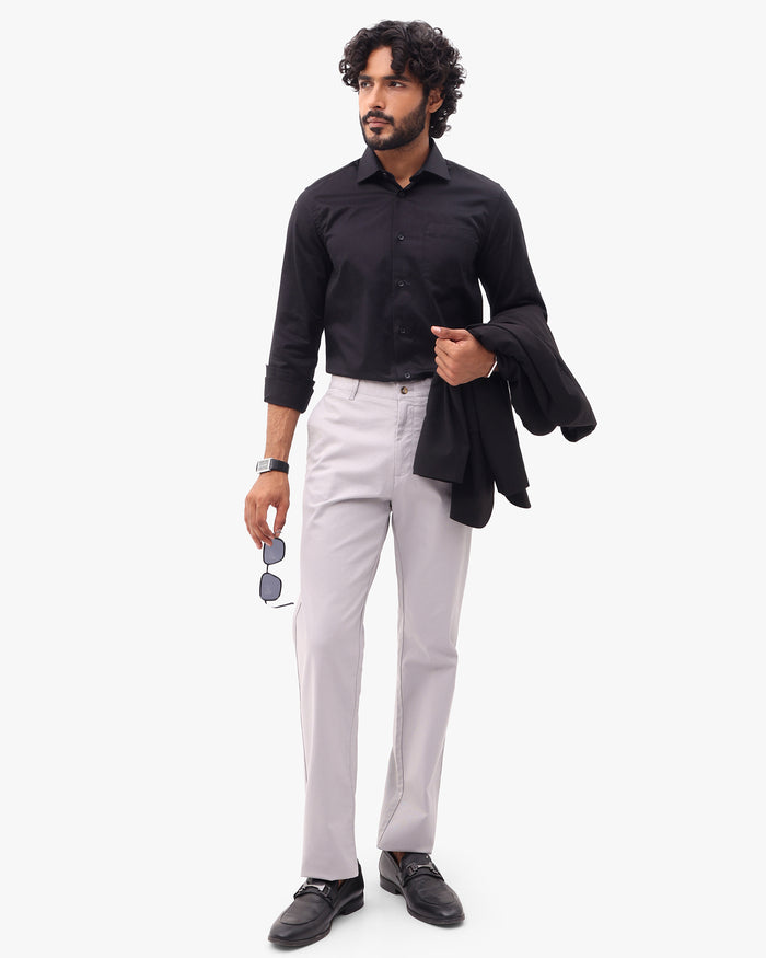 Grey Textured Khakis - Kary