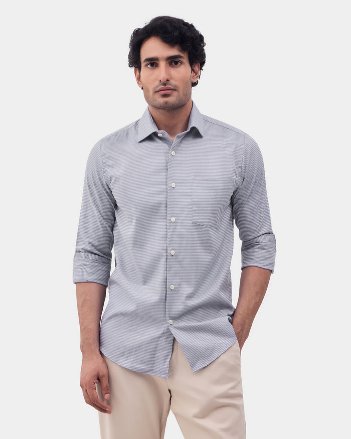 Grey Textured Shirt - Expression