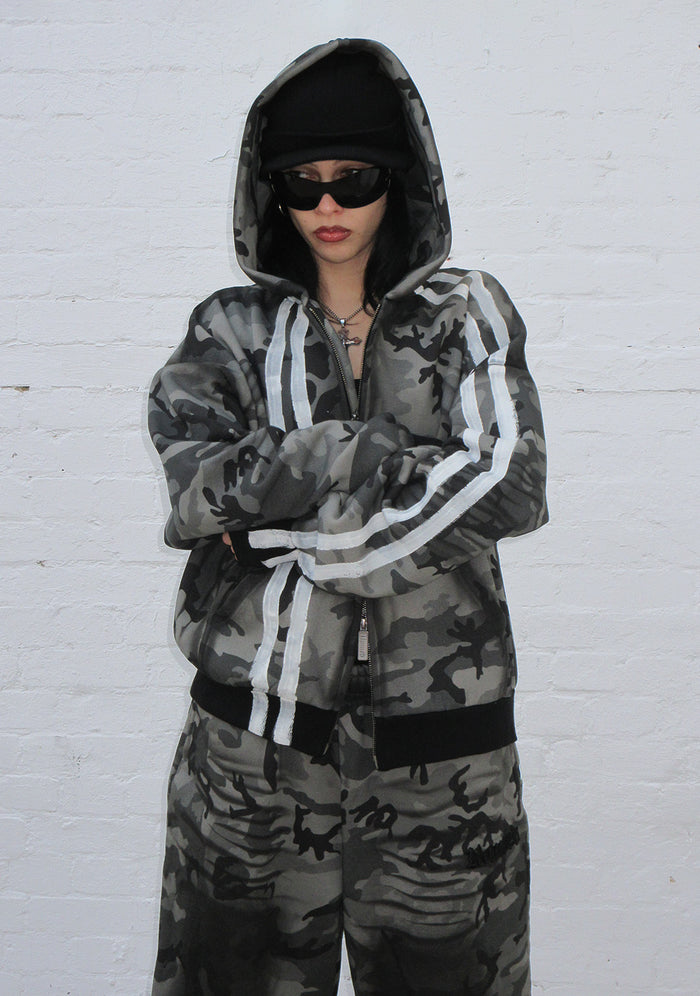 GRIME ZIP HOODIE GREY CAMO