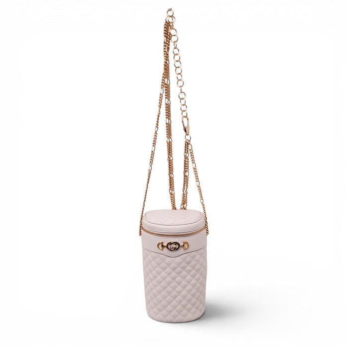 GUCCI CREAM CALFSKIN TRAPUNTATA ZUMI CROSSBODY BAG