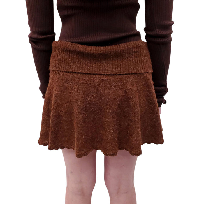 GUIZIO BROWN KNIT SKIRT - SIZE XL