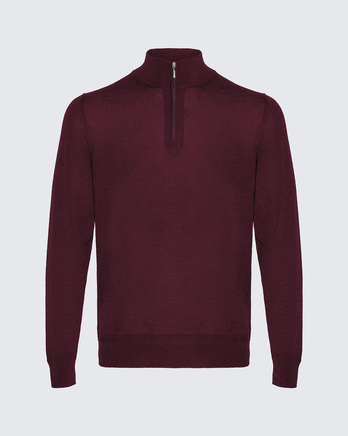Hamilton Merino Wool Silk Cashmere Quarter Zip Jumper