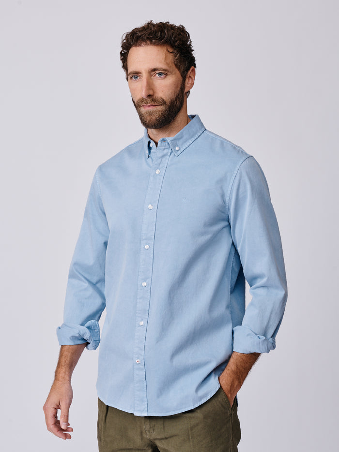 Aubin Pale Blue Hessle Button Down Shirt | Oxford Shirt