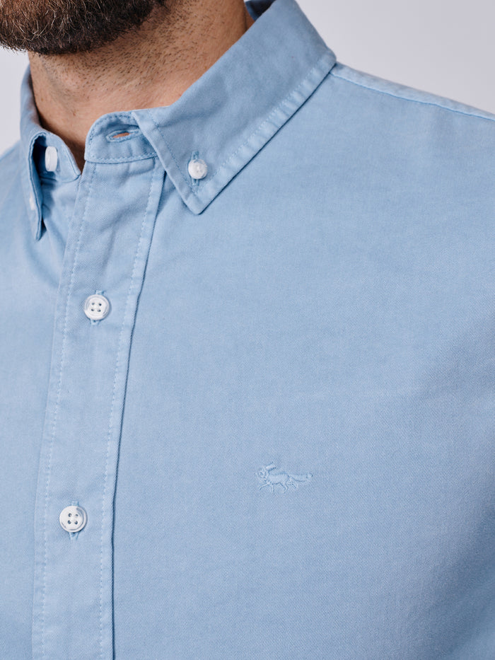 Aubin Pale Blue Hessle Button Down Shirt | Oxford Shirt