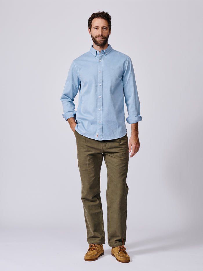 Aubin Pale Blue Hessle Button Down Shirt | Oxford Shirt