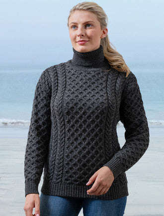 Merino Wool Turtleneck Sweater - #color_charcoal