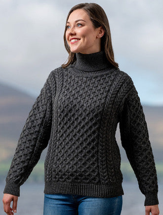 Merino Wool Turtleneck Sweater - #color_charcoal