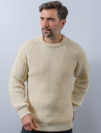 Irish Fisherman Ribbed Sweater - #color_natural-white