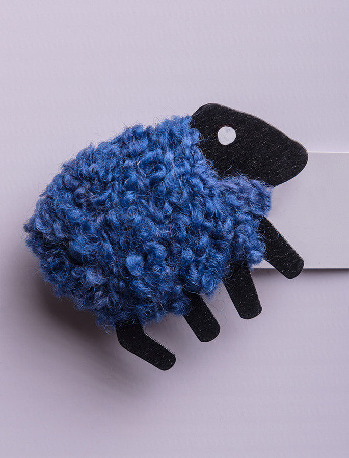 Irish Wool Sheep Fridge Magnet - #color_navy-blue
