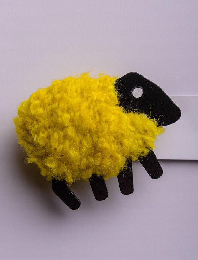 Irish Wool Sheep Fridge Magnet - #color_sunflower-yellow