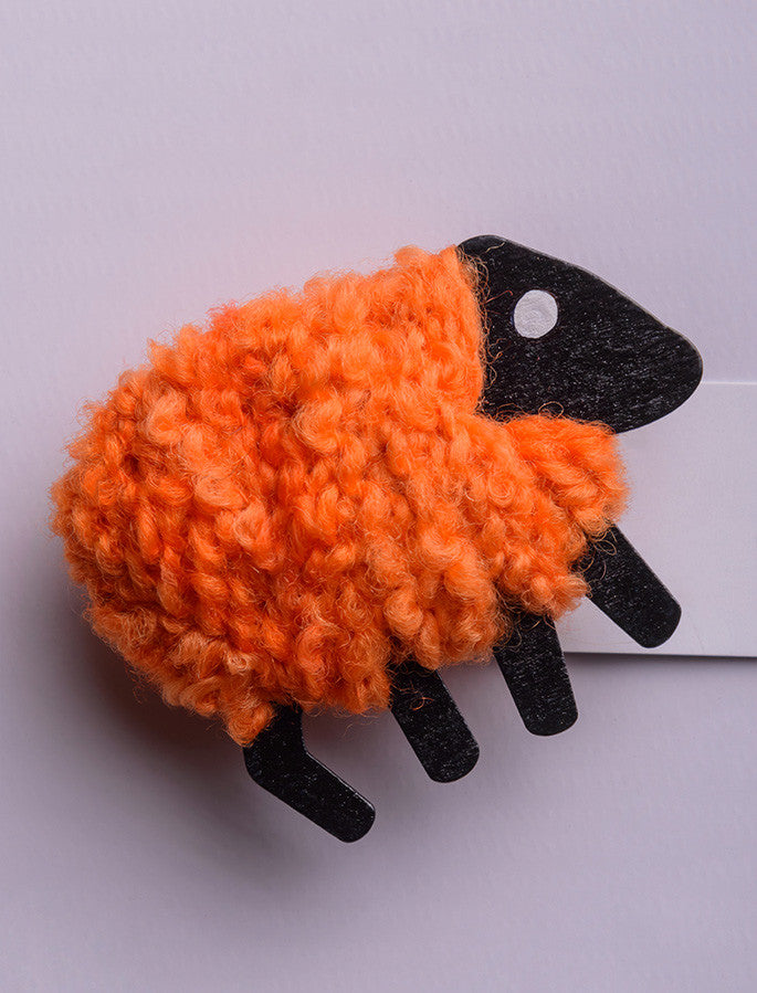 Irish Wool Sheep Fridge Magnet - #color_orange