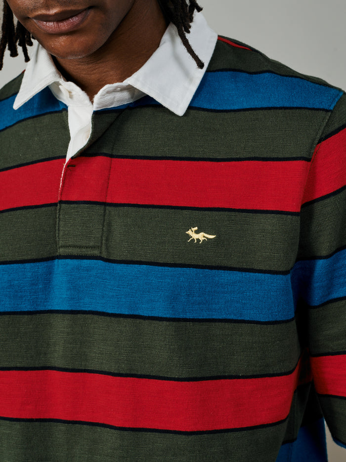 Aubin Khaki Stripe Irnham Rugby Shirt | Rugby Shirts