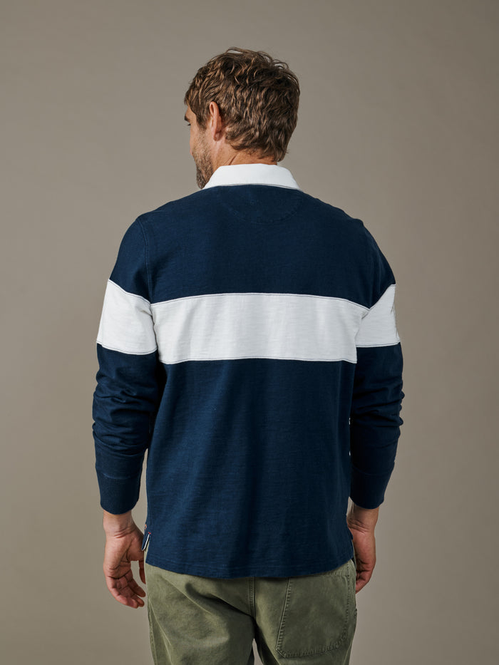 Aubin Navy/Vintage White Cut and Sew Irnham Rugby Shirt | Rugby Shirts