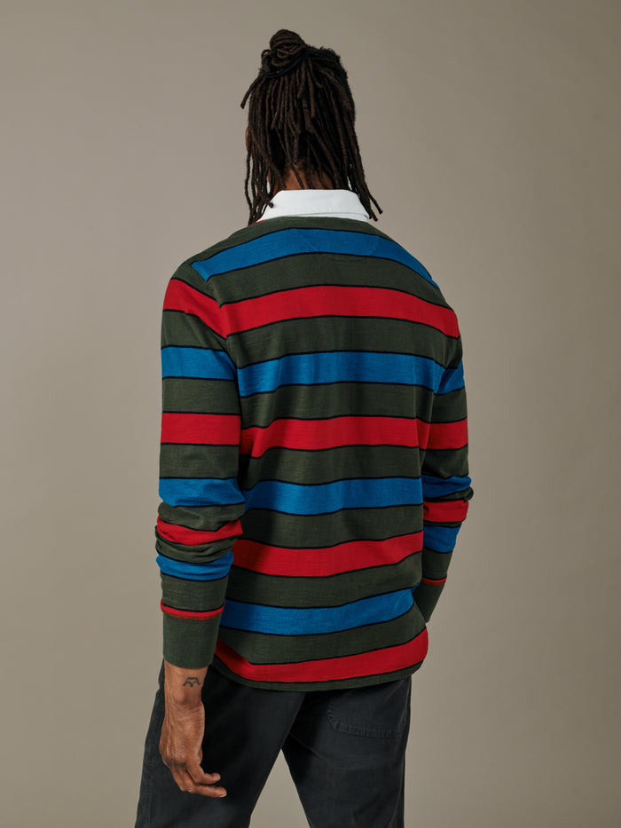 Aubin Khaki Stripe Irnham Rugby Shirt | Rugby Shirts
