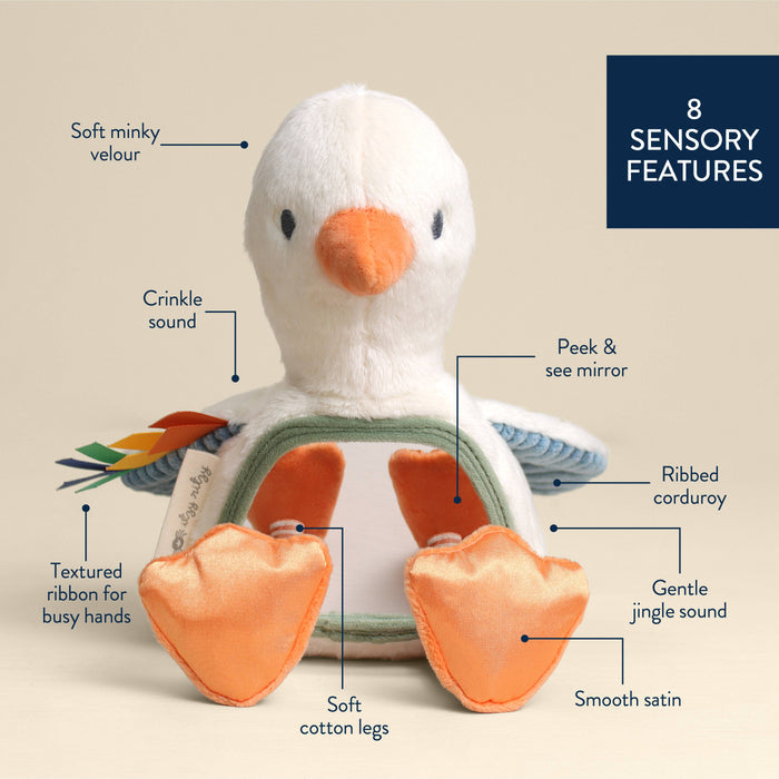Itzy Bitzy Mirror Sensory Tummy Time Mirror - Goose - Wee Bee Baby Boutique