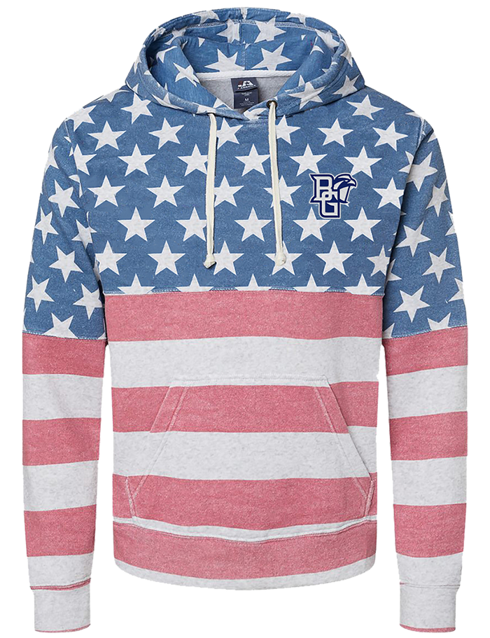J America Peekaboo Tri Blend Hoodie RWB Stars & Stripes