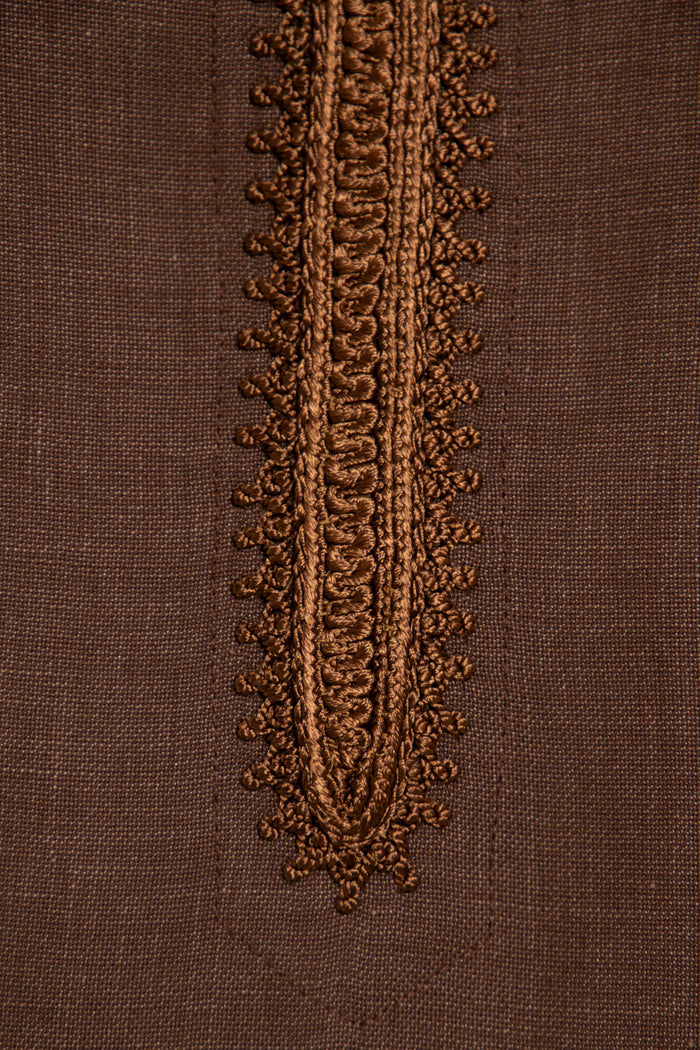 Jawad Wool, Silk & Linen Brown Shirt