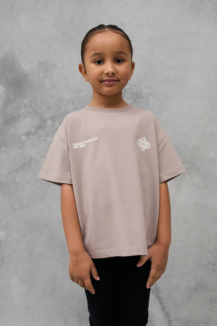 JNR BLURRED GRAPHIC EMBLEM T-SHIRT - BROWN