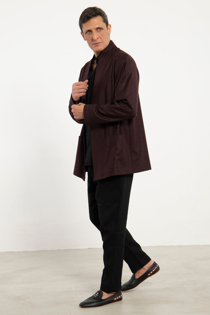 Khaled Wool & Cashmere Burgundy Jacket