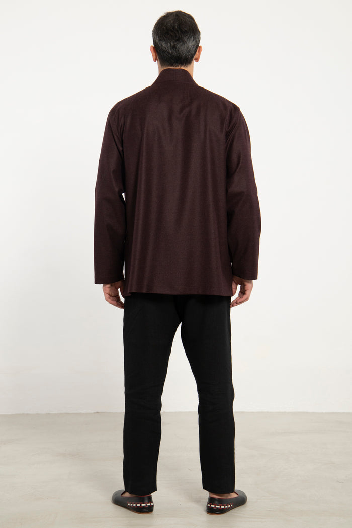 Khaled Wool & Cashmere Burgundy Jacket