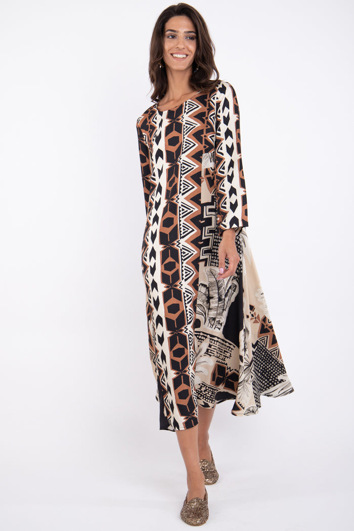Khayal Linen Palms Printed Dress