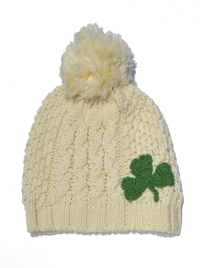 Kids Shamrock Hat With Pom Pom - white #color-white