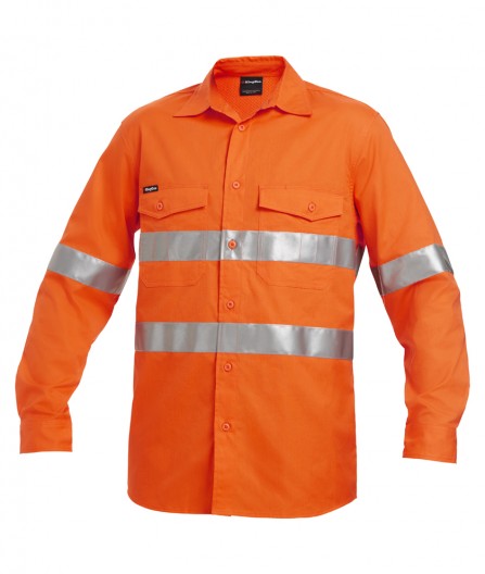 King Gee Work Cool 2 Hi Vis Ref Shirt L/S K54890