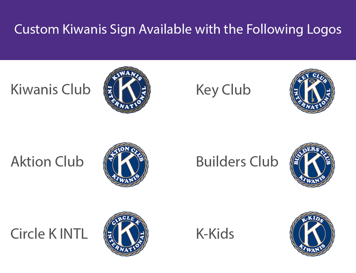 Kiwanis Custom Logo Sign