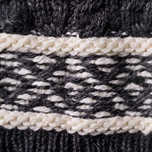 Ladies Fairisle Merino Wool Hat - Charcoal White #color_charcoal-white