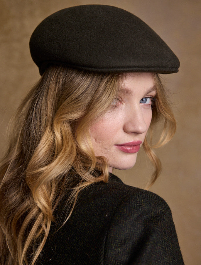 Ladies Galway Felt Flat Cap #color_olive