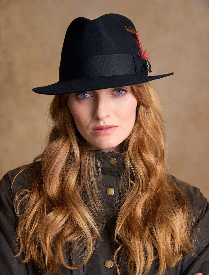 Ladies Kildare Trilby Felt Hat #color_black
