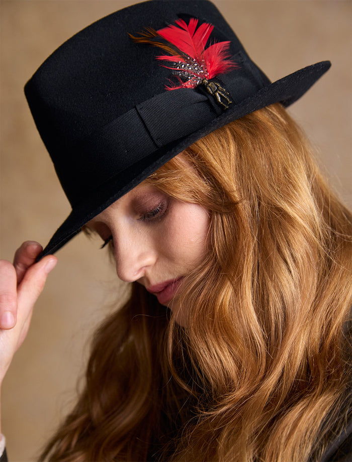 Ladies Kildare Trilby Felt Hat #color_black