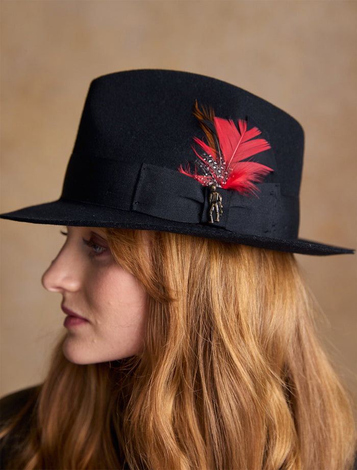 Ladies Kildare Trilby Felt Hat #color_black
