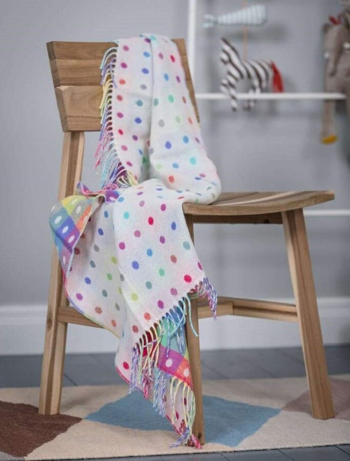 Lambswool Baby Throw - Multi Color Spot #color_multi-colour-spot