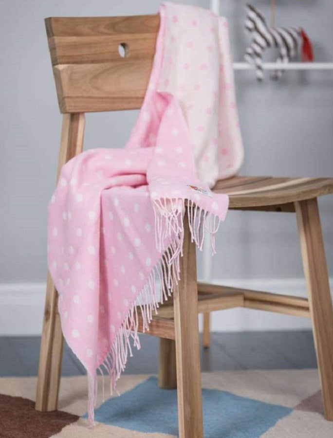 Lambswool Baby Throw - Pink Spot #color_pink-spot
