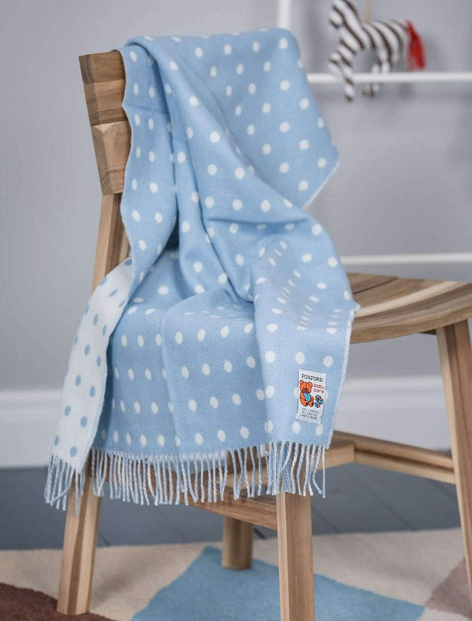 Lambswool Baby Throw - Blue Spot #color_blue-spot