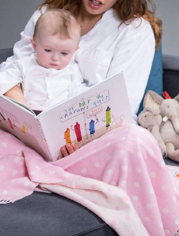 Lambswool Baby Throw - Pink Spot #color_pink-spot