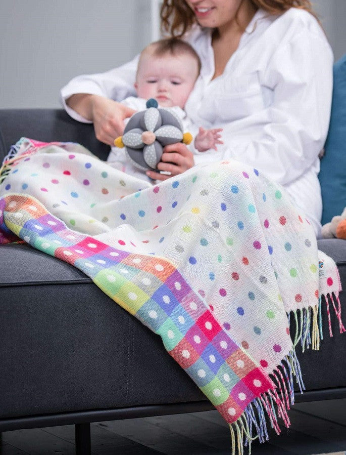 Lambswool Baby Throw - Multi Color Spot #color_multi-colour-spot